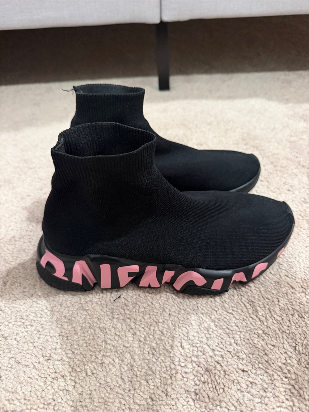 Balenciaga Sock Sneaker with Pink Heel Accents- LIKE NEW GREAT CONDITION